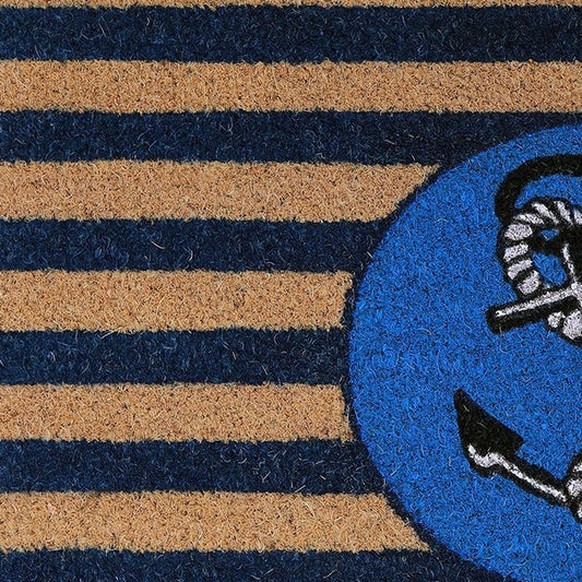 18" X 30" Brown and Blue Coir Anchor Outdoor Door Mat