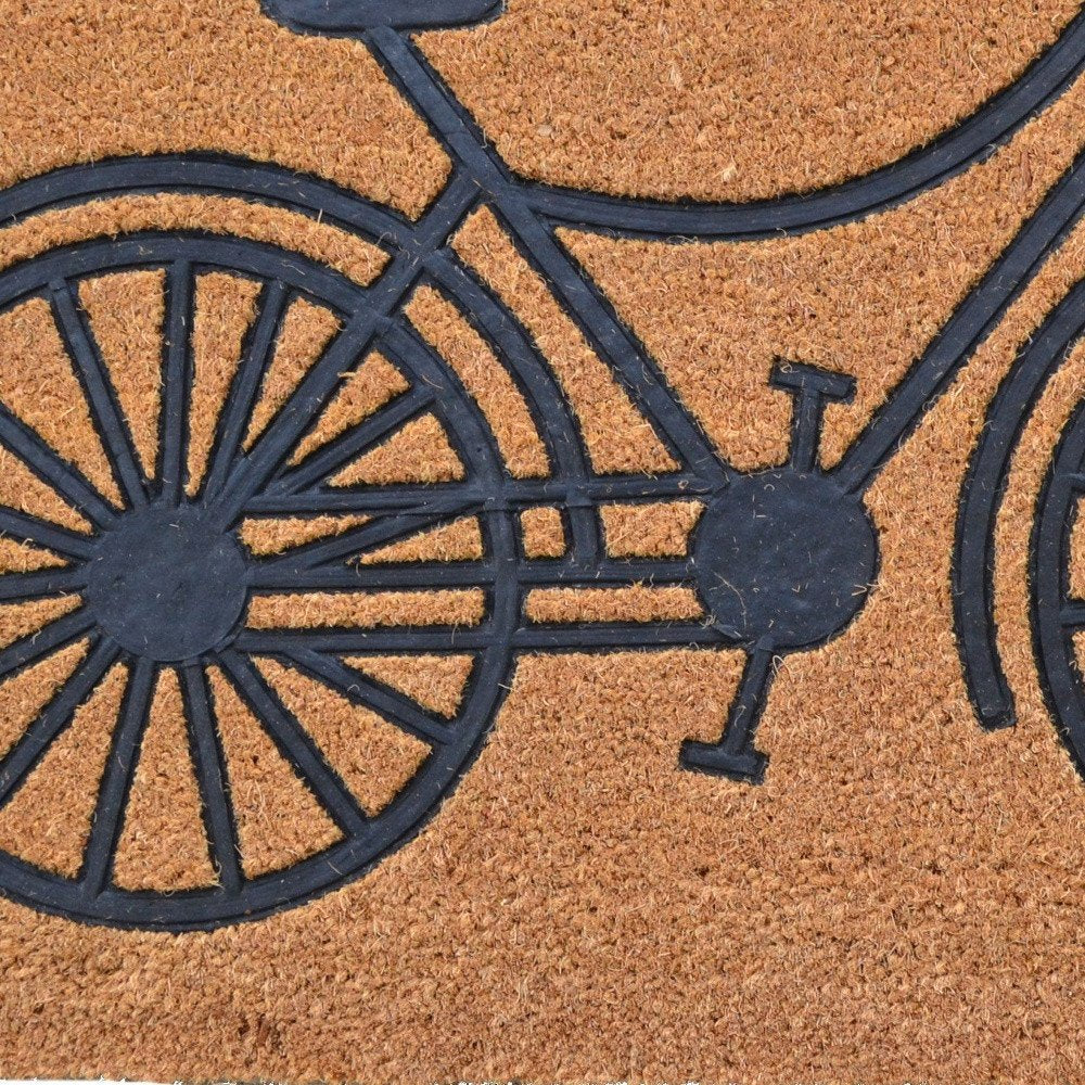 24" X 36" Brown and Black Coir Bicycle Outdoor Door Mat