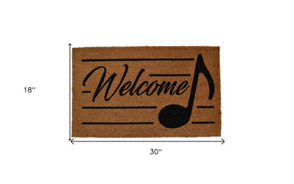 18" X 30" Brown and Black Coir Welcome Outdoor Door Mat