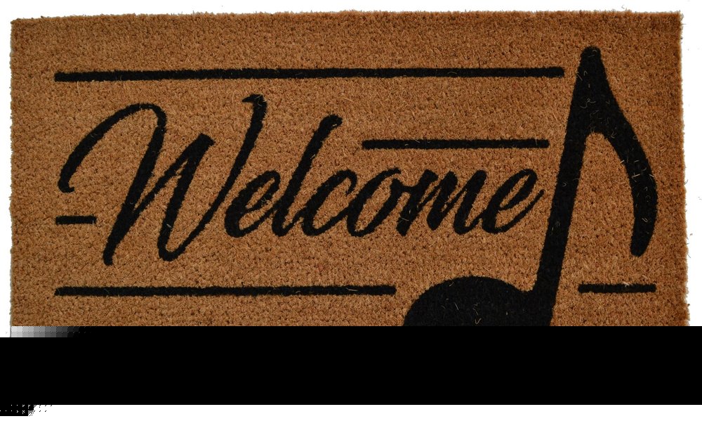 18" X 30" Brown and Black Coir Welcome Outdoor Door Mat