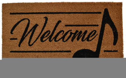 18" X 30" Brown and Black Coir Welcome Outdoor Door Mat