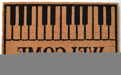 18" X 30" Brown and Black Coir Welcome Outdoor Door Mat