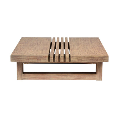33" Natural Solid Wood Outdoor Coffee Table