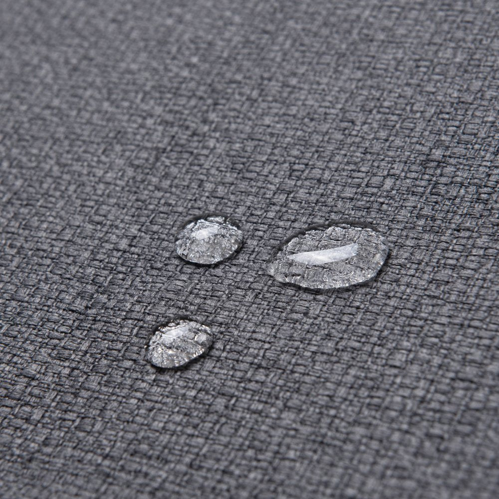 Set of Two 30" Gray And Black Fabric And Steel Bar Height Bar Chairs