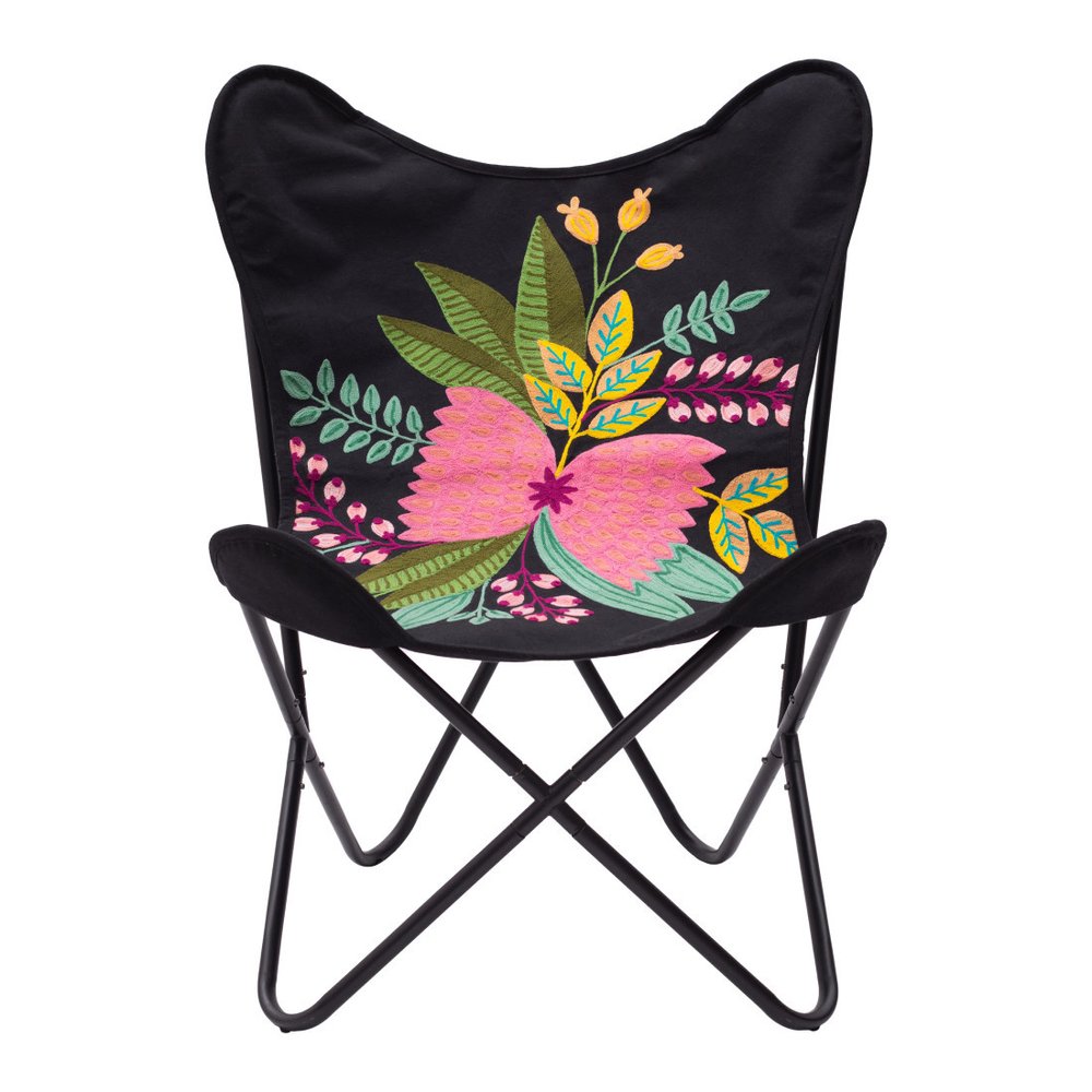 26" Black Tropical Butterfly Chair