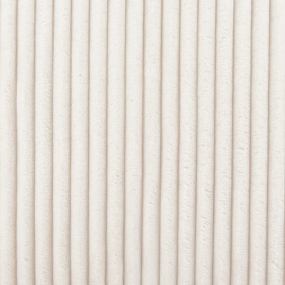 26" White Corduroy And Upholstered Lounge Chair