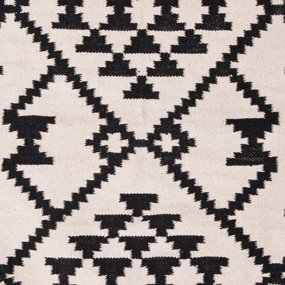 26" Beige And Black And Black Geometric Butterfly Chair