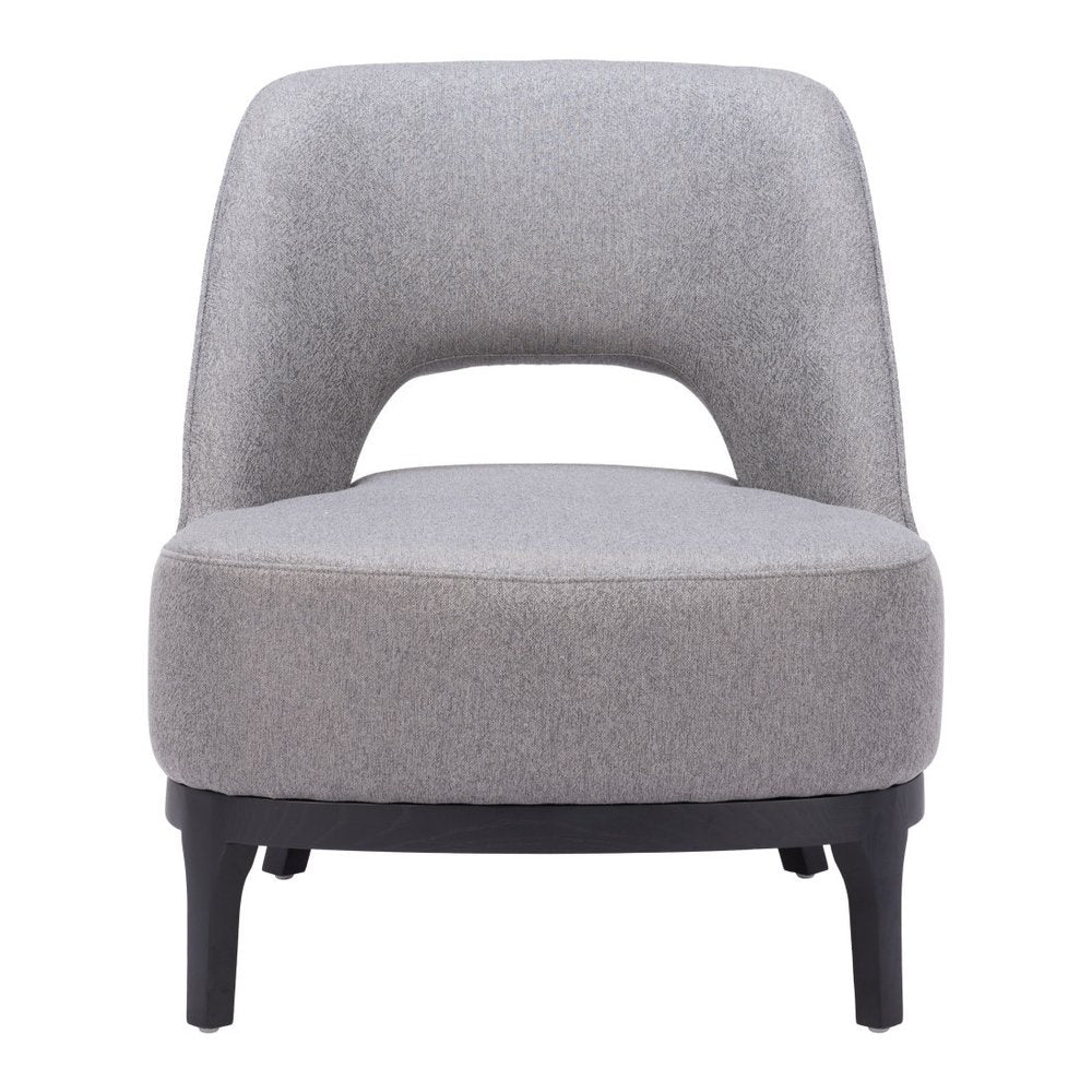 26" Gray And Black Upholstered Lounge Chair