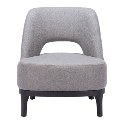 26" Gray And Black Upholstered Lounge Chair