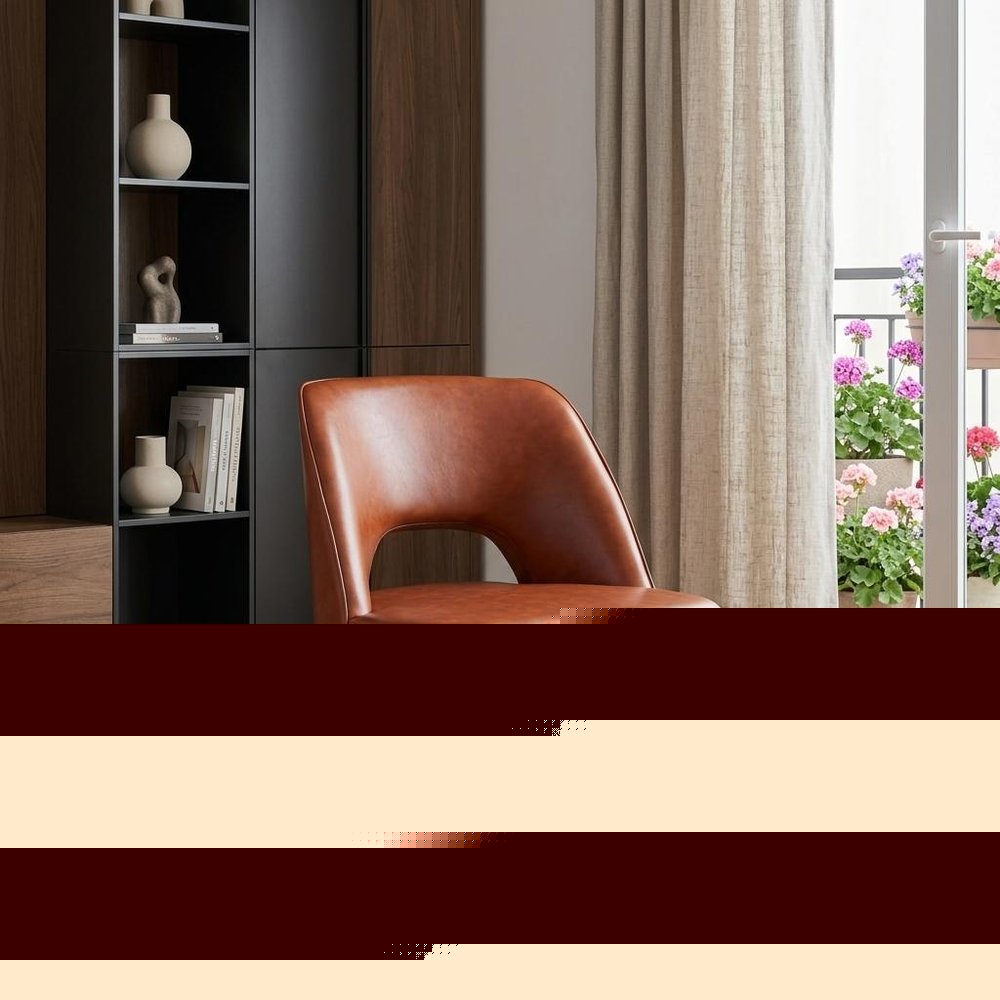 26" Brown And Black Faux Leather And Faux Leather Lounge Chair