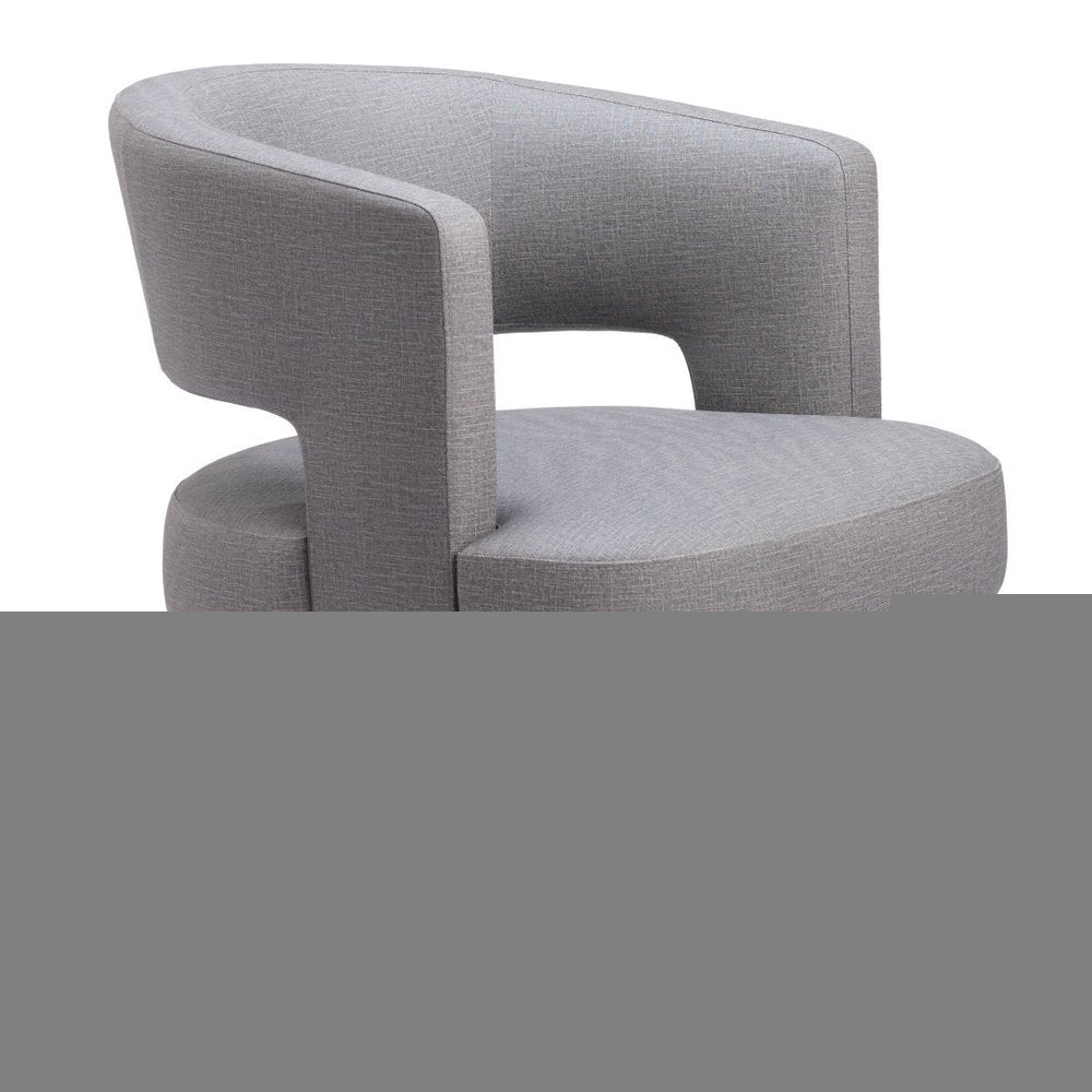 27" Slate Gray And Brown Faux Leather Arm Chair