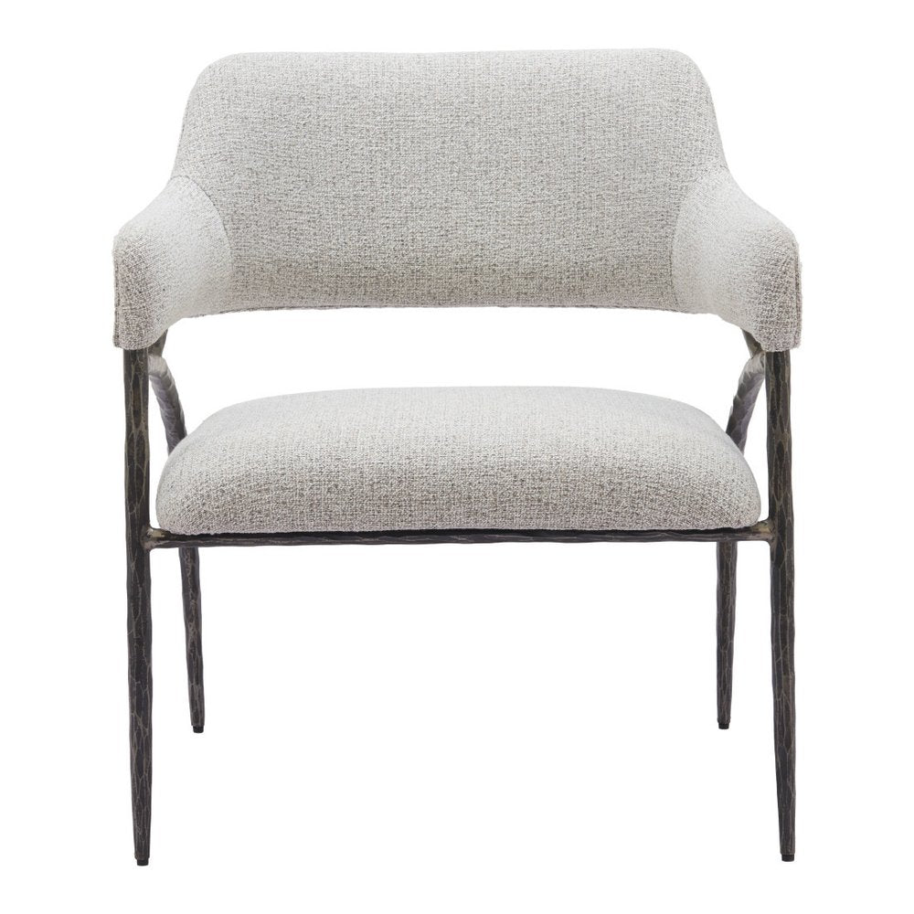 28" Gray And Black Upholstered Arm Chair
