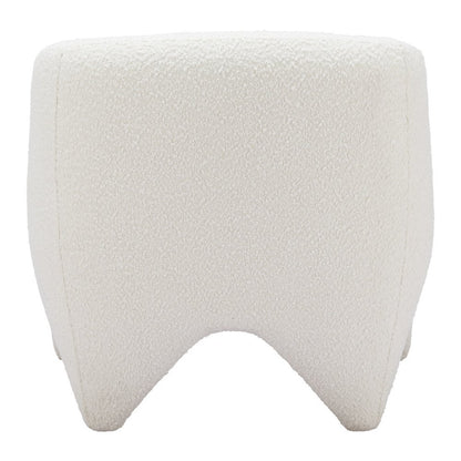 30" White Faux Shearling And Upholstered Arm Chair
