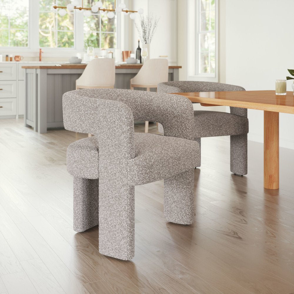 27" Beige Faux Shearling And Upholstered Arm Chair