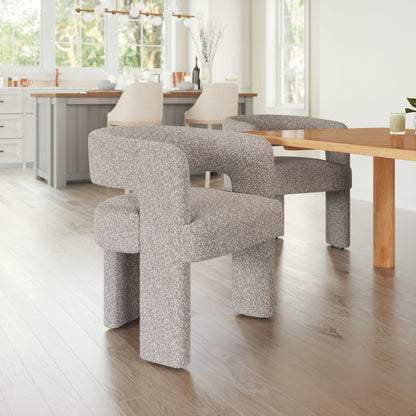 27" Beige Faux Shearling And Upholstered Arm Chair