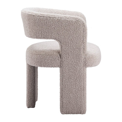 27" Beige Faux Shearling And Upholstered Arm Chair