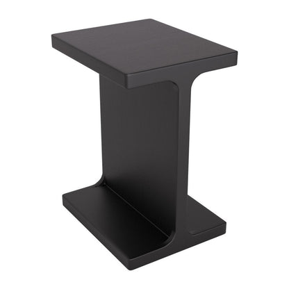 20" Black Solid Wood Pedestal End Table