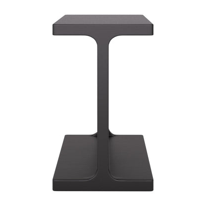 20" Black Solid Wood Pedestal End Table
