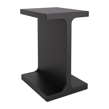20" Black Solid Wood Pedestal End Table