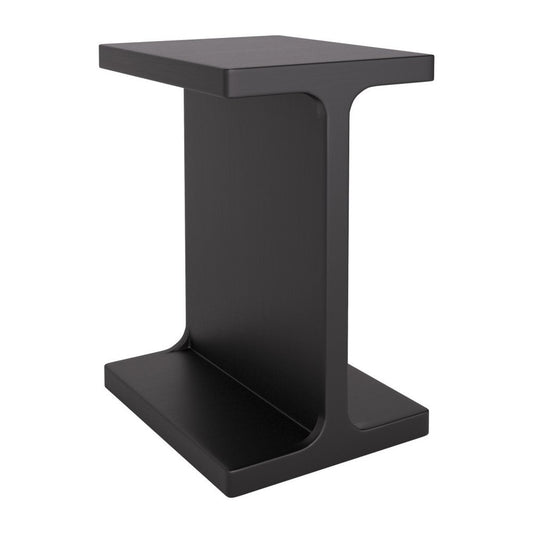 20" Black Solid Wood Pedestal End Table