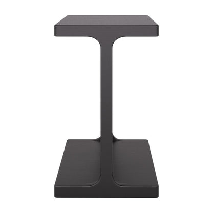 20" Black Solid Wood Pedestal End Table