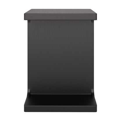 20" Black Solid Wood Pedestal End Table