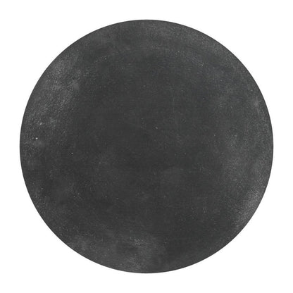 21" Black And Gold Aluminum Round Pedestal End Table