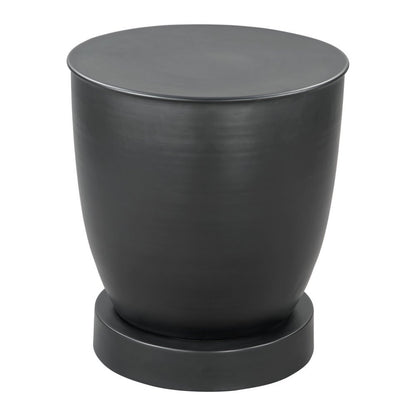 20" Black Iron Round Pedestal End Table