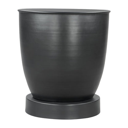20" Black Iron Round Pedestal End Table