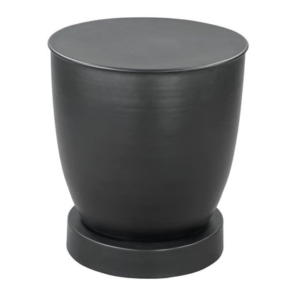 20" Black Iron Round Pedestal End Table