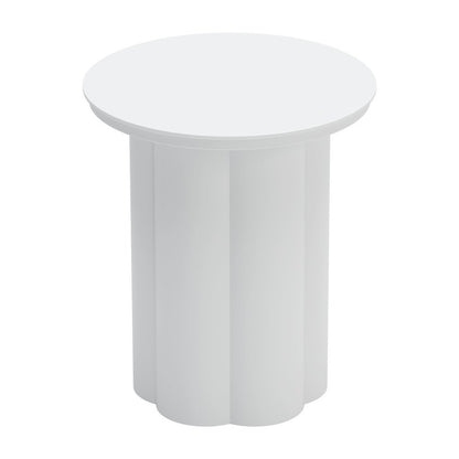 19" White Aluminum Round Pedestal End Table