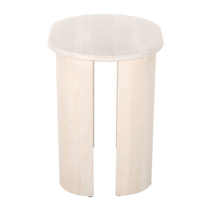 24" Natural Solid Wood Oval End Table