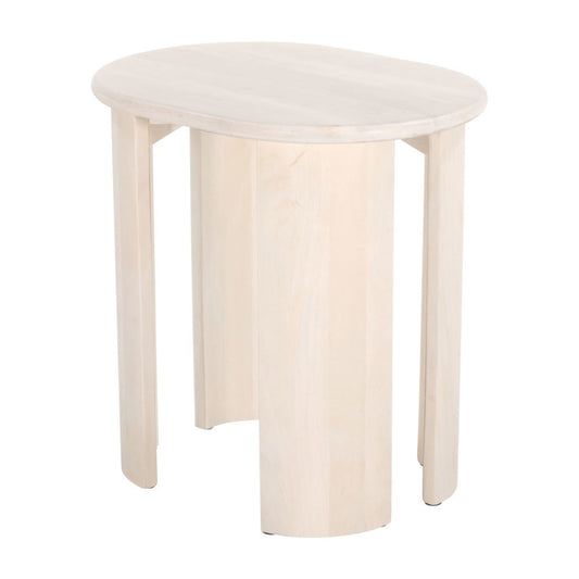 24" Natural Solid Wood Oval End Table