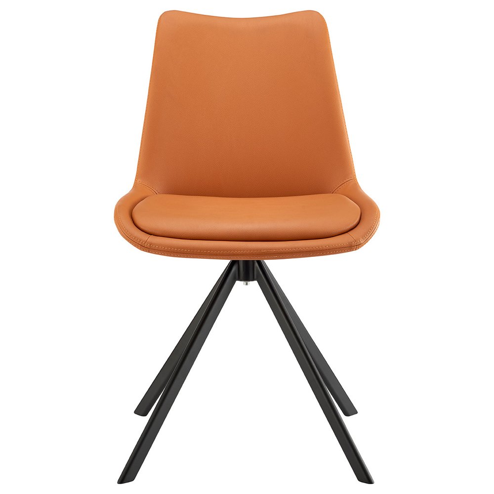 Orange And Black Faux Leather Dining Side Chair