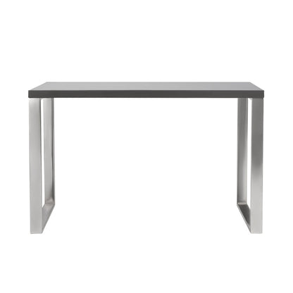 47" Gray and Silver Wood and Stainless Steel Sled Writing Desk
