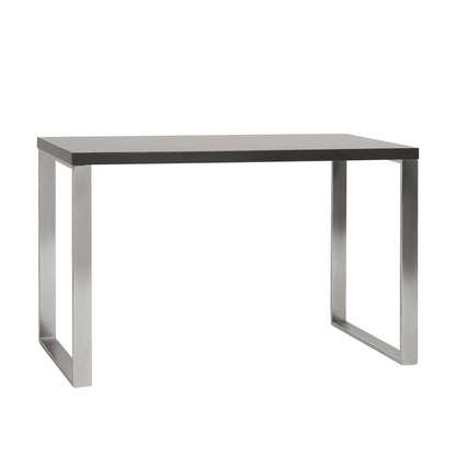 47" Gray and Silver Wood and Stainless Steel Sled Writing Desk