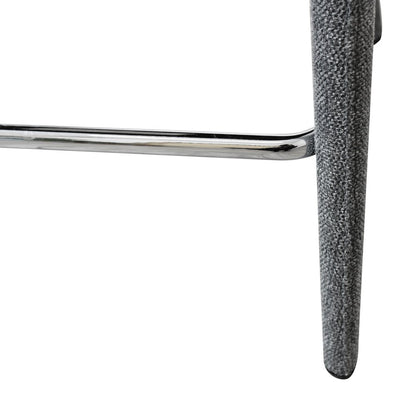 25" Gray Metal and Fabric Low Back Counter Height Bar Chair