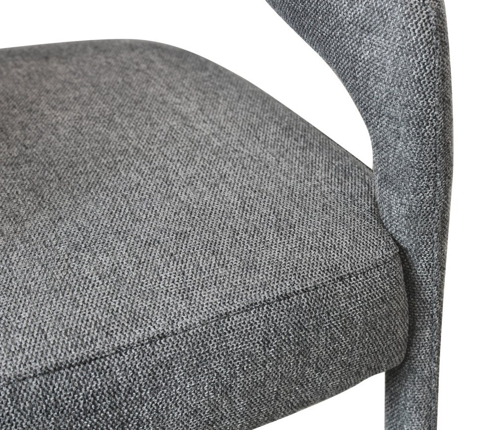25" Gray Metal and Fabric Low Back Counter Height Bar Chair