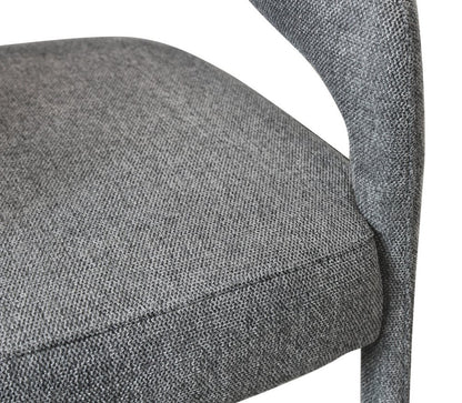 25" Gray Metal and Fabric Low Back Counter Height Bar Chair