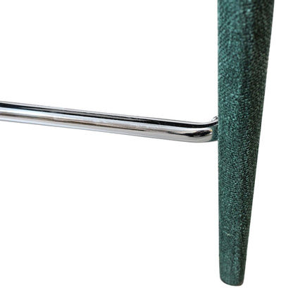 25" Teal Blue Metal and Fabric Low Back Counter Height Bar Chair