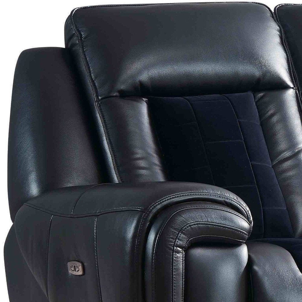 79" Black Power Reclining Loveseat With Storage