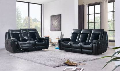79" Black Power Reclining Loveseat With Storage