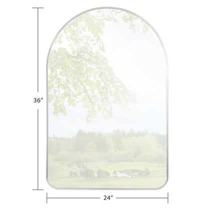 39" Silver Arch Metal Framed Bathroom Vanity Mirror