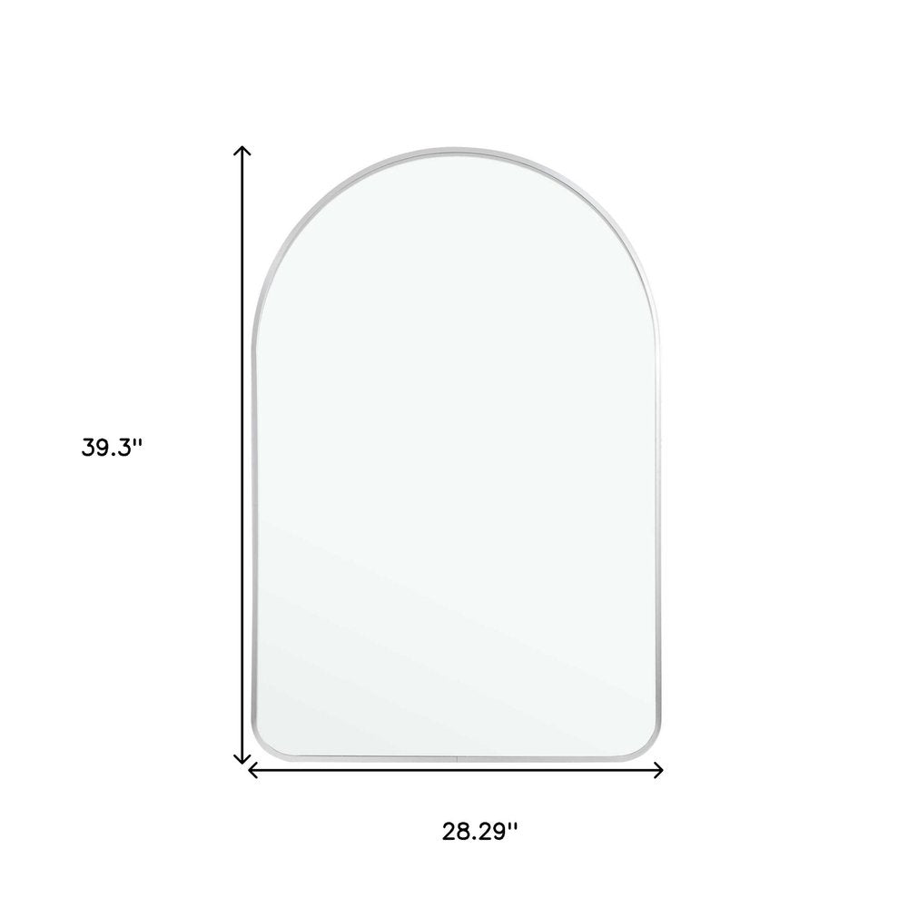 39" Silver Arch Metal Framed Bathroom Vanity Mirror