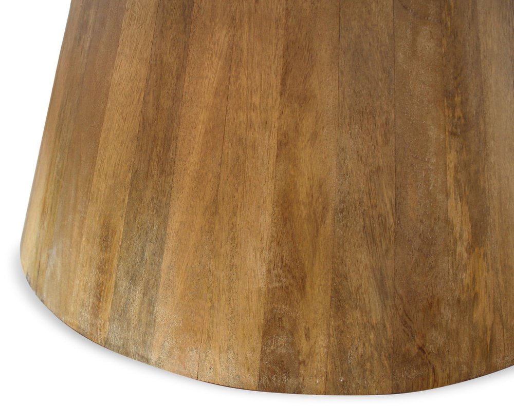 60" Natural Rounded Solid Wood Pedestal Base Dining Table