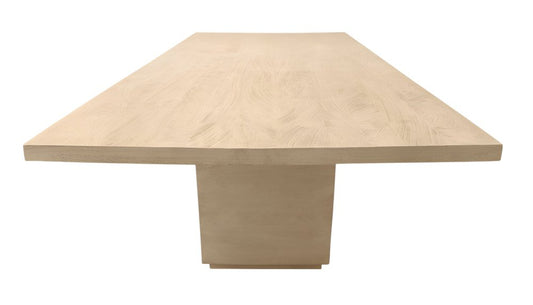 72" Natural and Brown Solid Wood Pedestal Base Dining Table