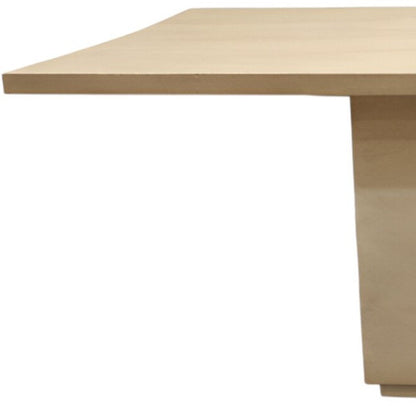 72" Natural and Brown Solid Wood Pedestal Base Dining Table