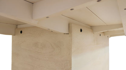 96" Natural and Brown Solid Wood Pedestal Base Dining Table