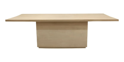 96" Natural and Brown Solid Wood Pedestal Base Dining Table