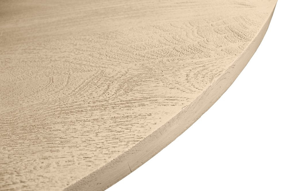 60" Natural and Brown Rounded Solid Wood Pedestal Base Dining Table